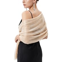 Yolyoo Women's Sparkling Pashmina Shawl Wraps for Wedding Evening Dresses,Formal Shawl for Bridal Mom Banquet Graduation