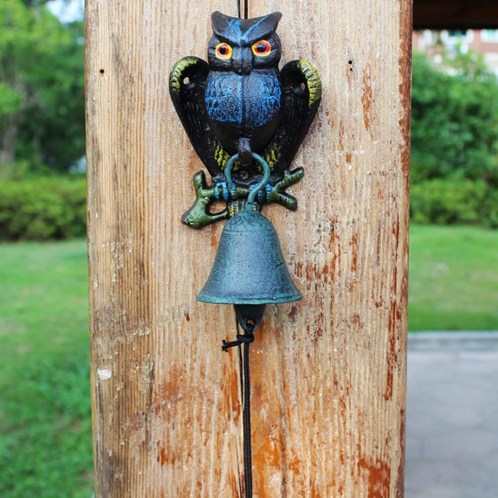 Cast Iron Garden Retro Doorbell Door Bell Manually Shaking Wall Hanging Doorbell Indoor Outdoor Wall Mounted Dinner Bell Outdoor Hanging Decor, Garden Decorative Bell