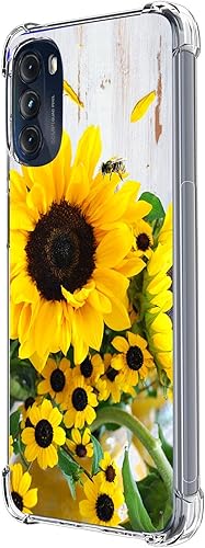 Funda para Moto G 5G 2022, protección contra caídas de abeja de girasol, a prueba de golpes, carcasa protectora de cuerpo completo resistente a los
