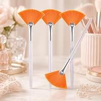 4 pincéis de máscara facial para ventiladores, ferramenta de aplicação de maquiagem sintética macia para creme de lama, peeling de ácido glicólico e cuidados com a pele, amarelo claro