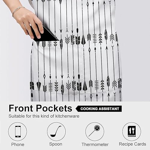 Miniatura 5 de Delantales de cocina con temática de luna de Halloween, diseño de dibujos animados, horror, gótico, bosque lleno con estampado de calavera para