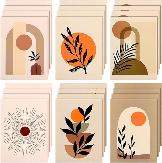 Ctosree 24 Pieces Boho File Folders with Pockets