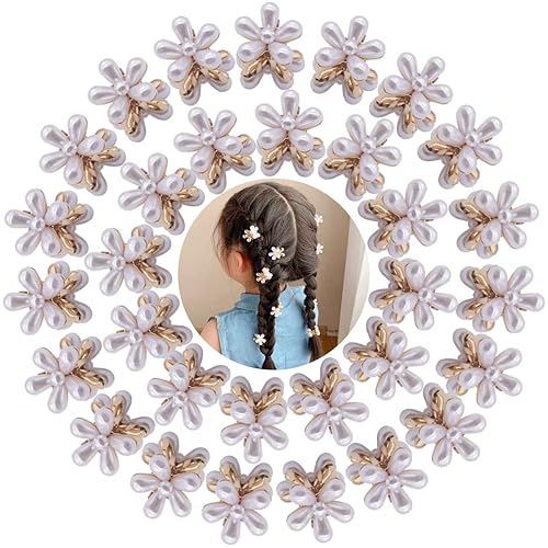 Mini pinzas de garra de perla, bonitos accesorios para el cabello de flores para mujeres, niñas, bodas, vacaciones y ocasiones
