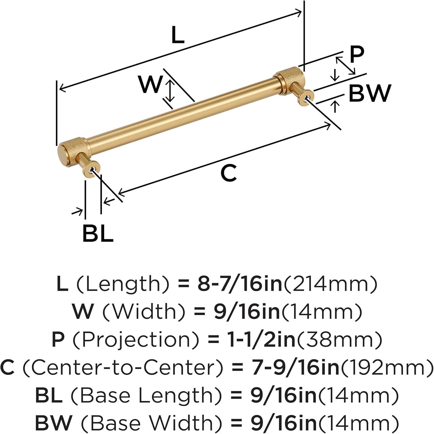 Amerock Faraday 7-9/16 inch (192mm) Center-to-Center Champagne Bronze Cabinet Pull, BP37746CZ