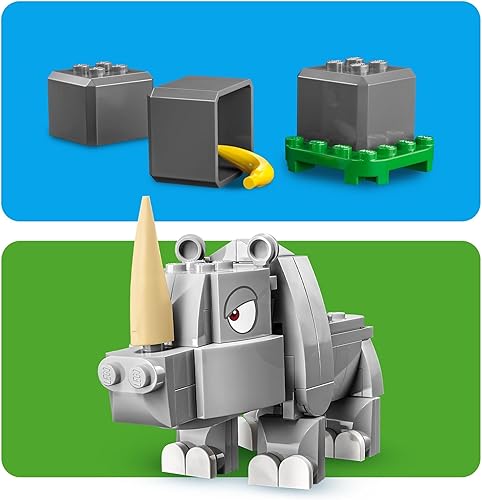 Miniatura 6 de LEGO Super Mario Rambi The Rhino Expansion Set 71420, juego de juguetes de construcción inspirado en el juego para combinar con un curso de