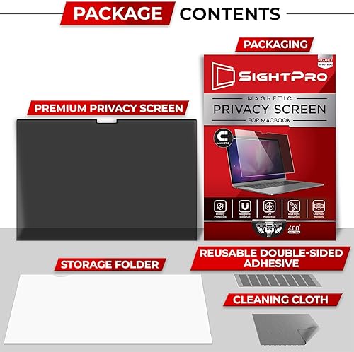 Miniatura 5 de Pantalla magnética de privacidad para MacBook Air de 15 pulgadas (2023-2025, M2, M3, M4), protector y filtro de privacidad extraíble para