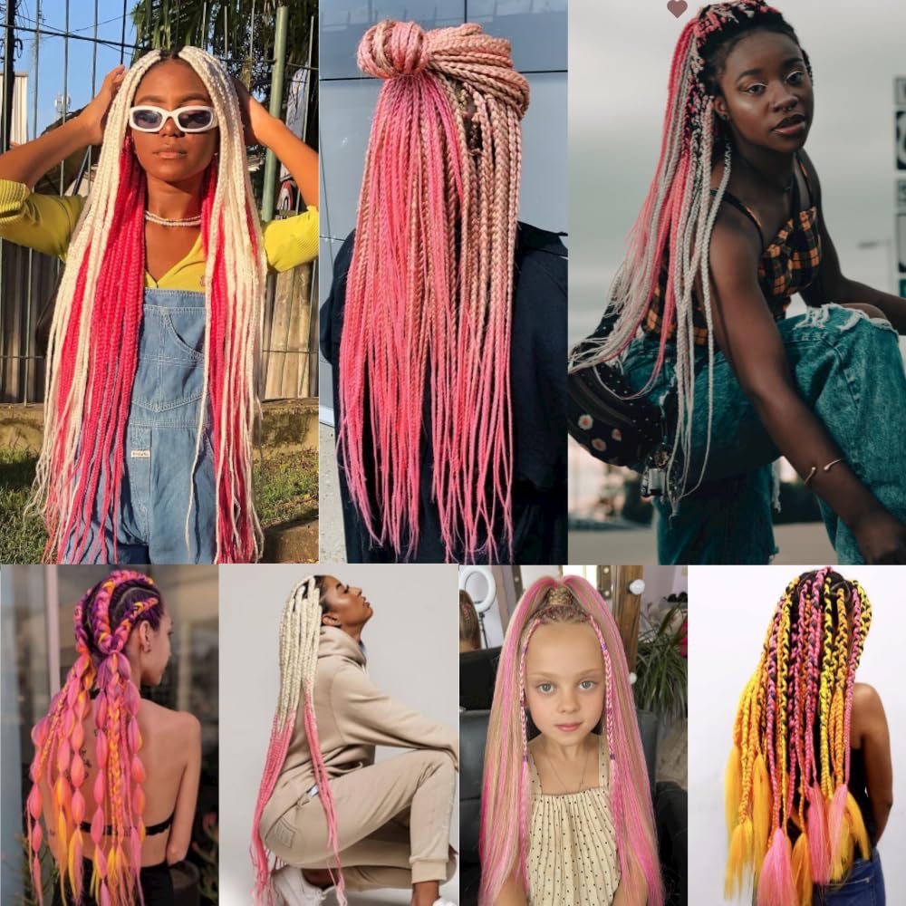 YDDM Capelli Per Treccine Africane Morado Extension Treccine Texture Yaki Easy Install per Principianti 32 Pollici 3 Pezzi Capelli Leggeri e Naturali per Box Braids, Twist e Crochet — view 25