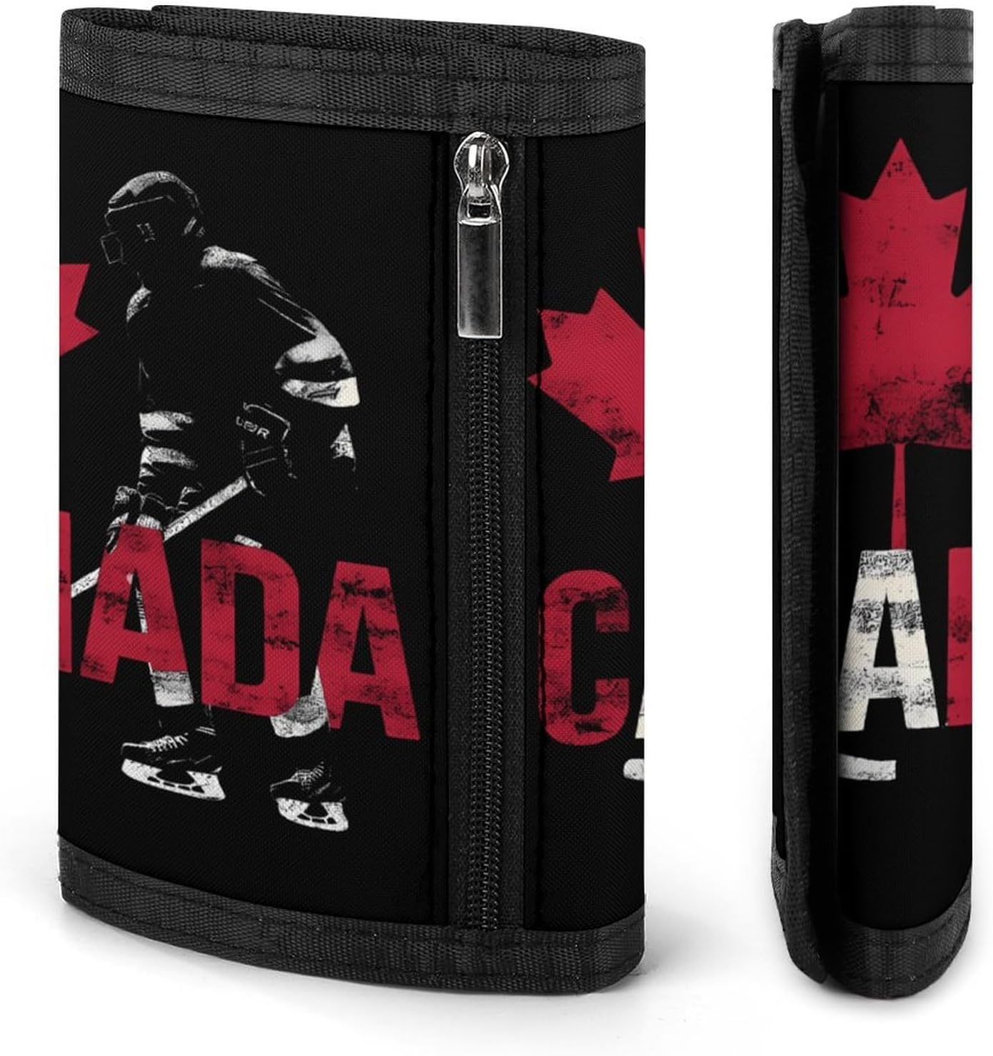 Canada Hockey Trifold Slim Wallet Front Pocket With Money Clip And ID Credit Card Slots For Travel Work