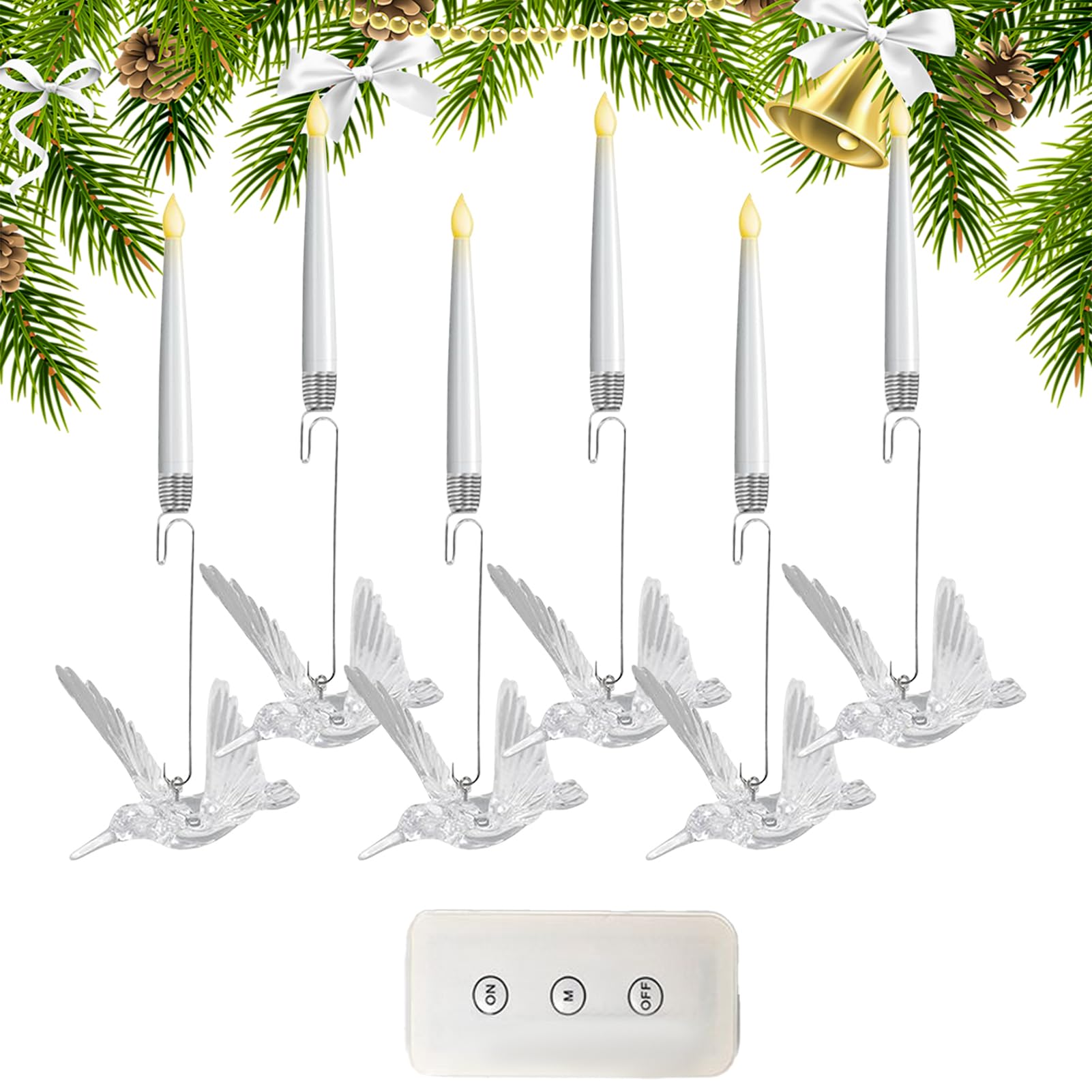 Velas para árbol de Navidad LED con mando a distancia para ventanas 8