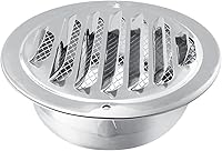 Vista 2 de Uenhoy 2 piezas de ventilación de aire de acero inoxidable de 4 pulgadas redondas Soffit rejilla cubierta de rejilla de ventilación de pared