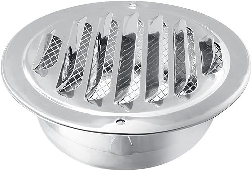 Miniatura 2 de Uenhoy 2 piezas de ventilación de aire de acero inoxidable de 4 pulgadas redondas Soffit rejilla cubierta de rejilla de ventilación de pared con