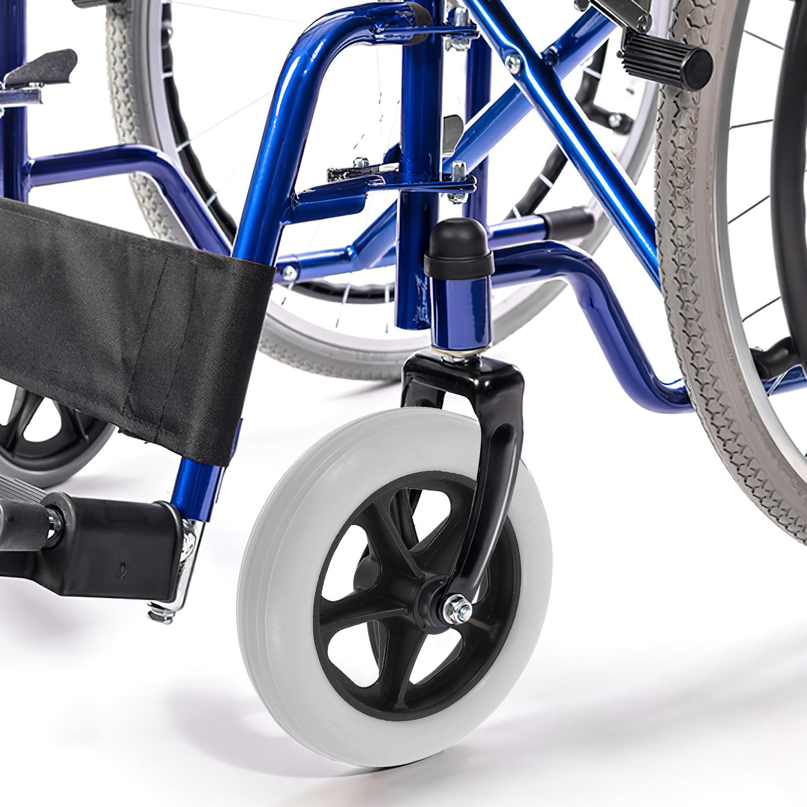 Ruedas de Repuesto para Andador 2 Piezas Pvc Gris Delanteras | Compatibles Sillas Motrices y Carritos Pequeños, Fácil Instalación, para Compras y Transporte
