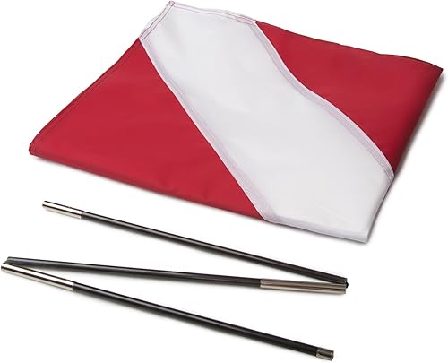 Miniatura 7 de Bandera de buceo con poste de refuerzo extraíble, 20 x 24 pulgadas para buceo, pesca submarina y apnea  Uso con flotador, boya, barco, poste