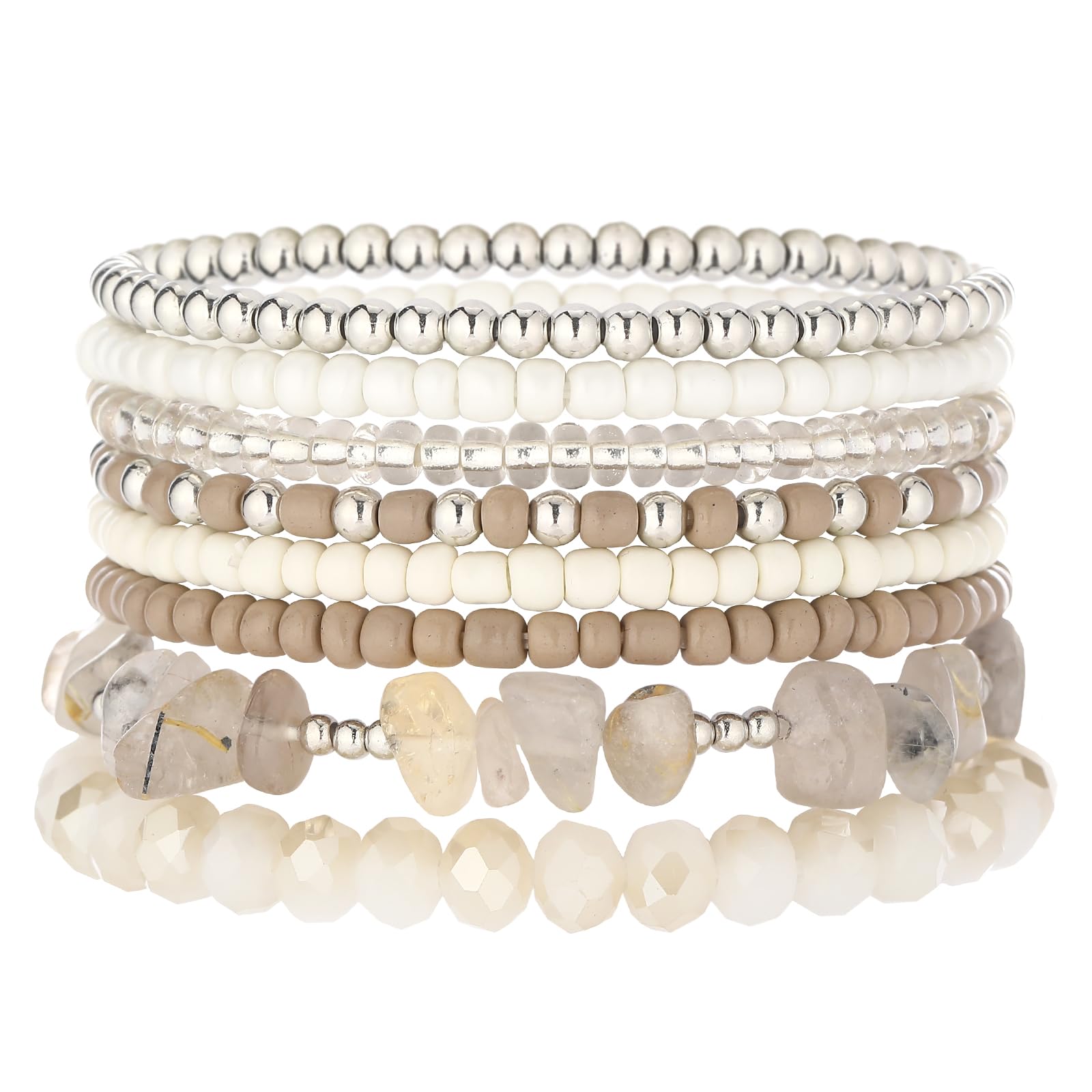 Noessla Irregular Natural Stone Bracelet Set