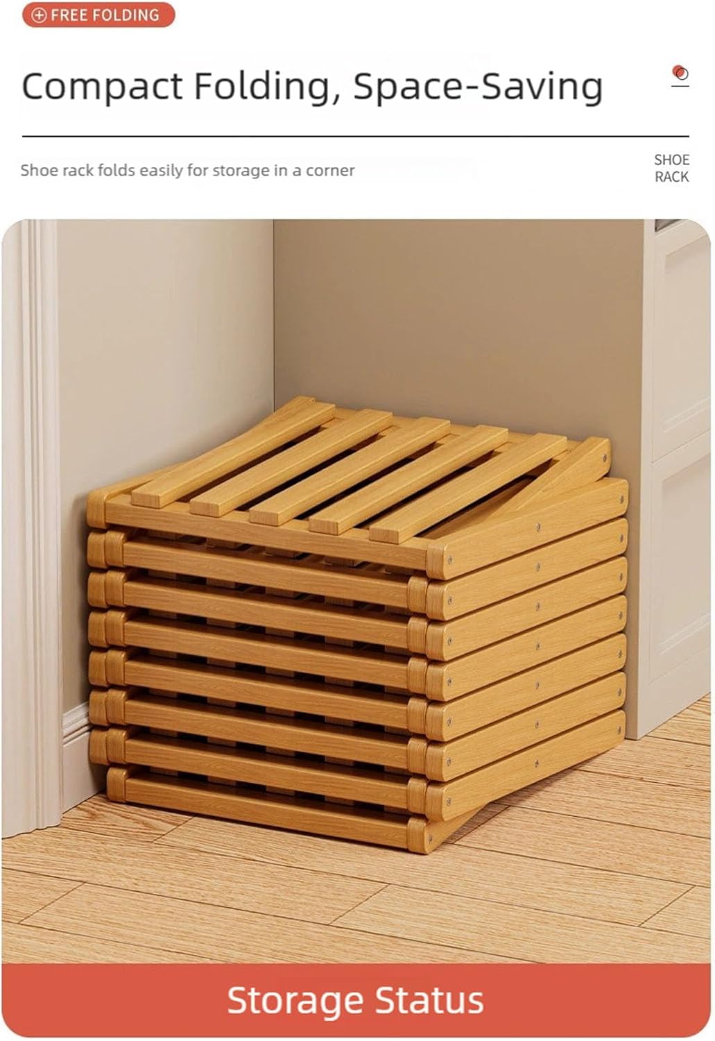 Foldable Shoe Rack None Assembly Required Modularization Design 2-10 Tiers Holds 60 Pairs Space Saving for Entryway Dorm Apartment Shoe Rack