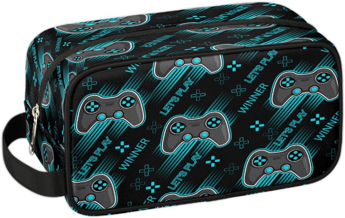 Travel Toiletry Bag for Boys Teens, Game Controller Waterproof Hanging Dopp Kit for Women Men, Shaving Bag with Large Capacity for Travel,Sports Shower