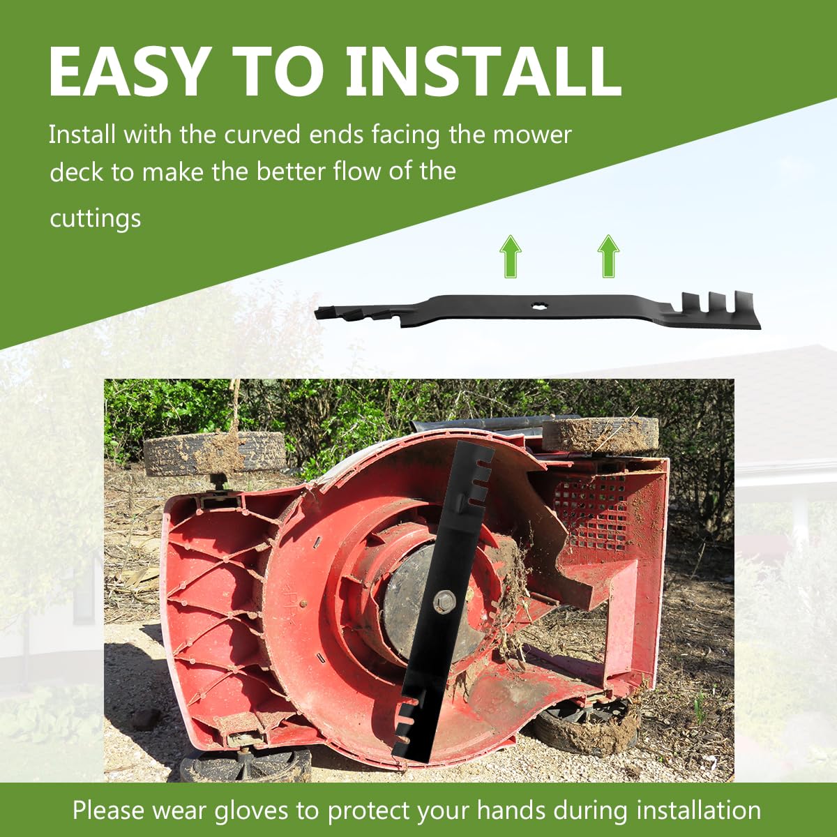 GX22151 GY20850 - Cuchillas para cortacésped John Deere D100 D110 D120 D125 D130 Z225 Z235 de 42 pulgadas de cubierta de giro cero, hoja resistente que sustituye a AM141033 AM131033 AM1373333