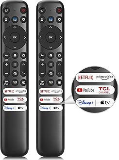 2PCS Remote Control for TCL Google-TV LED UHD QLED FHD HDR Smart TVs, Replacement Remote RC813 for Q550G Q650G Q670G Q750G QM850G S370G S450G S470G S550G (NO Voice)