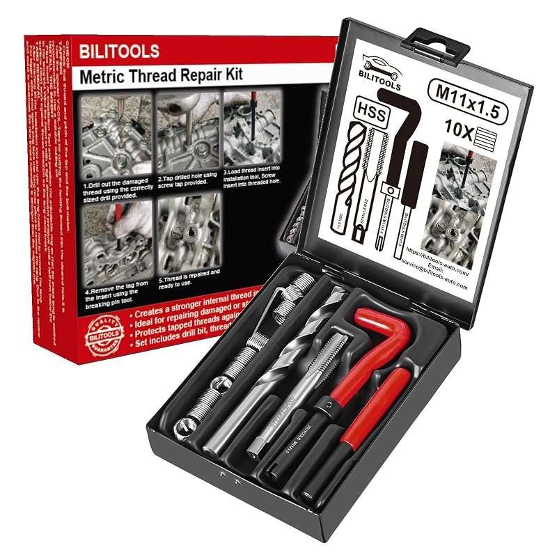 Kit de Reparo de Rosca M11 x 1,5 BILITOOLS com Inserto Helicoil e Broca HSS