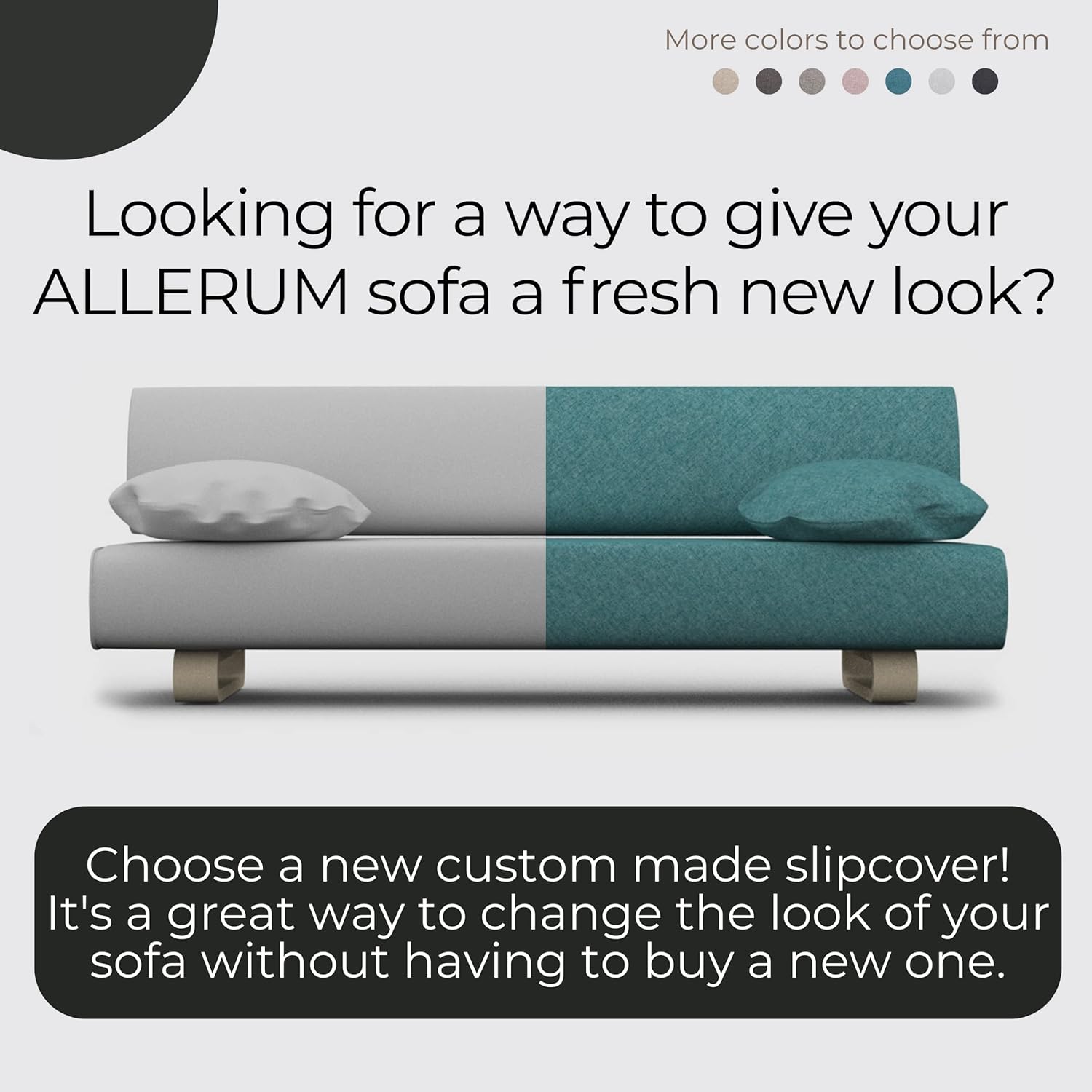 comfortly | Cover for Allerum Sofa Bed, Replacement Slipcover, Heavy Duty 4 pcs Cover, Pets and Stain Proof Durable Nano-Tech Fabric, Easy to Clean & Replace (Cashmere Blends - Rabbit)