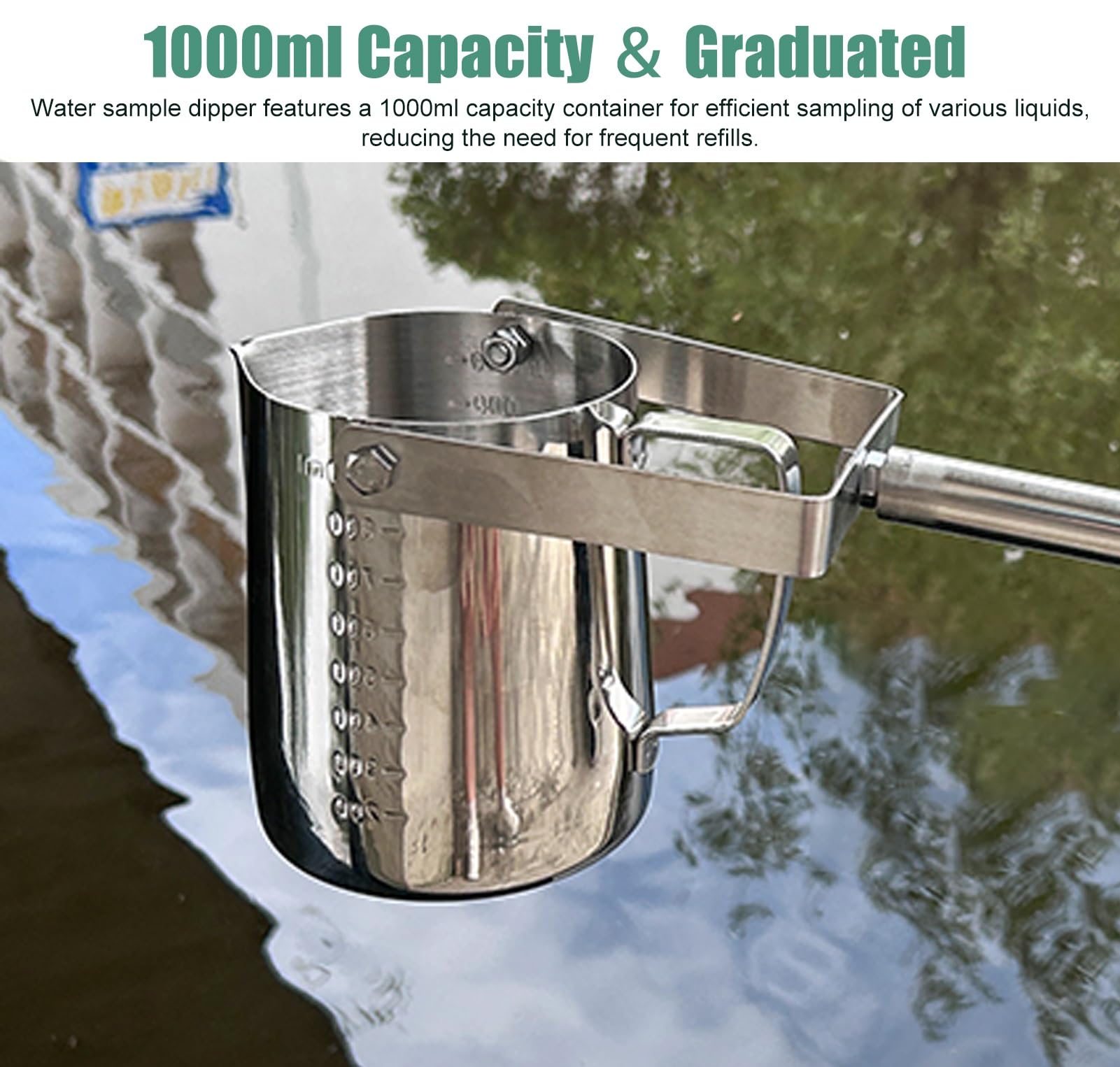 Amazon.co.jp: 1000ml 採水カップ 伸縮ポール付き、 304 ステンレス