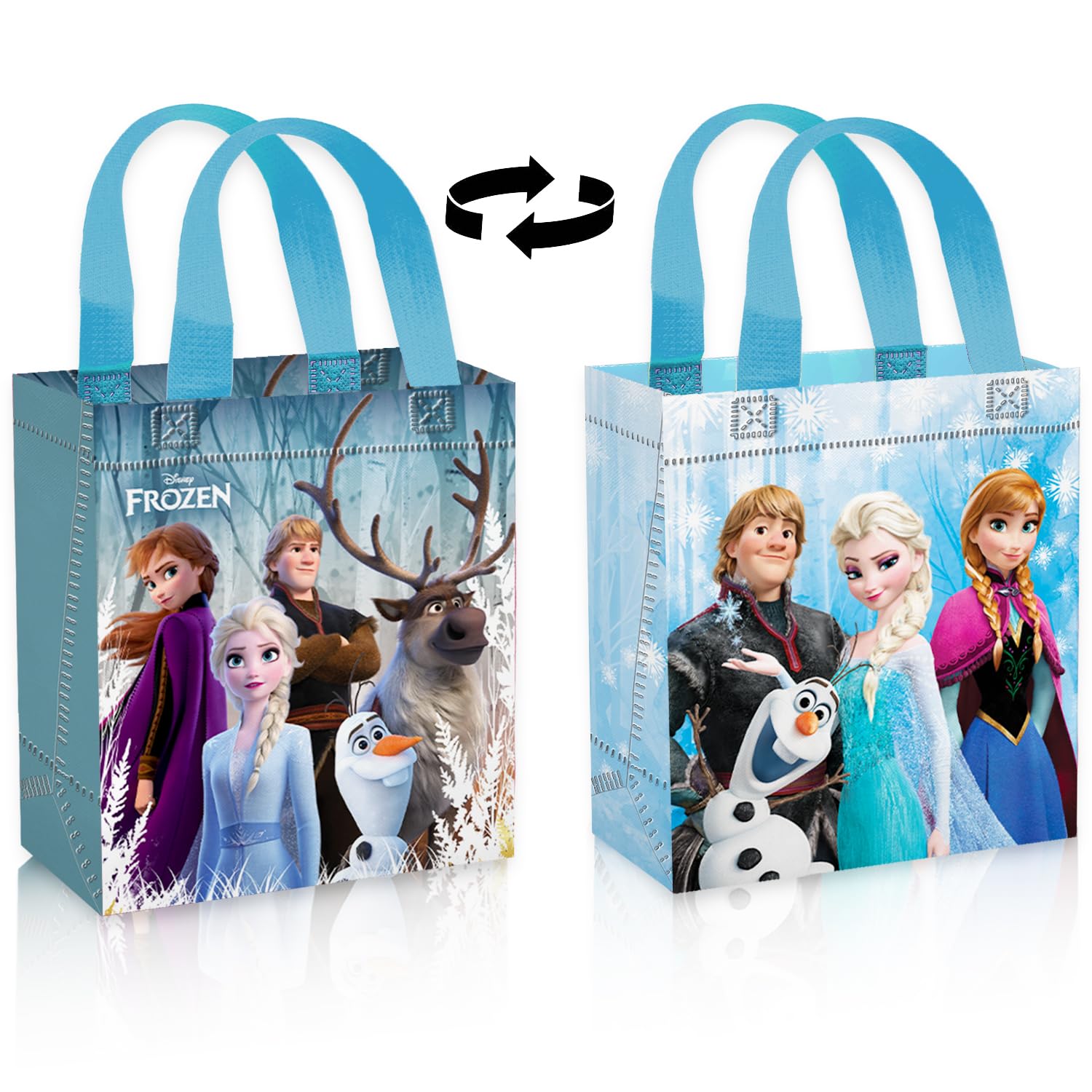 Disney Juego de bolsas de regalo de fiesta de Frozen – Paquete de 24 bolsas de regalo de fiesta de congelado de 8 pulgadas para niños, mini bolsas reutilizables a granel | Suministros de fiesta de