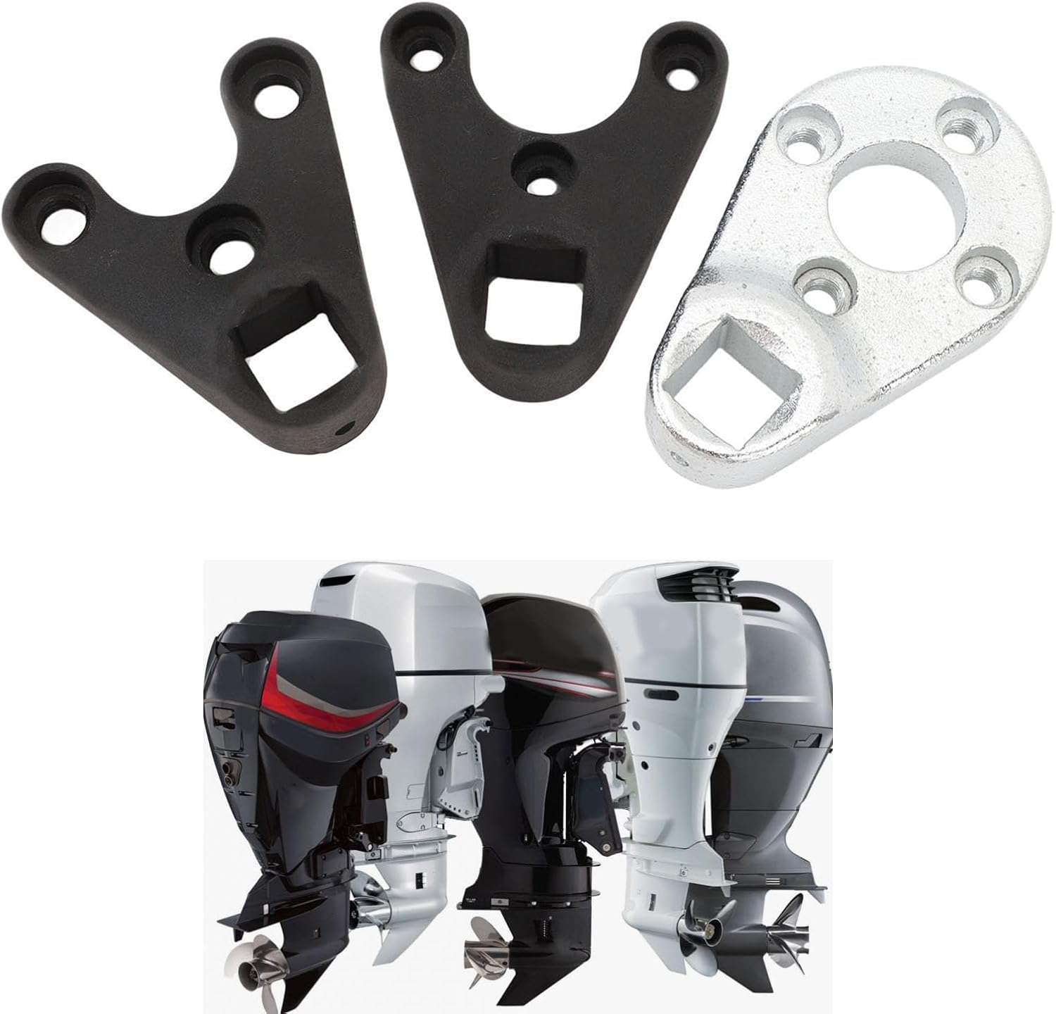 plplaaoo Outboard Trim Tilt Pin Wrench Set Durable Marine Tool for F115 to F200 I4 2 Strokes 115 to 225HP VMAX Hydraulic Trim Tilt End Caps 42CrMo Steel 3 Wrenches 17 Screws