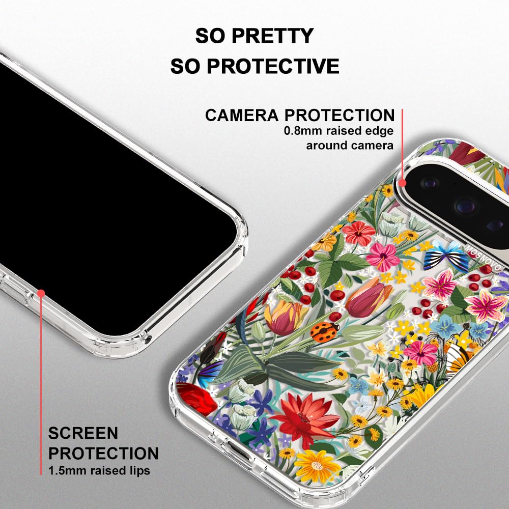 MOSNOVO Case for Google Pixel 10 & Pixel 10 Pro, [Buffertech 6.6ft Military-Grade Drop Protection] [Anti Peel Off Tech] Clear TPU Bumper Phone Case Cover Design - Cute Cherry — view 343