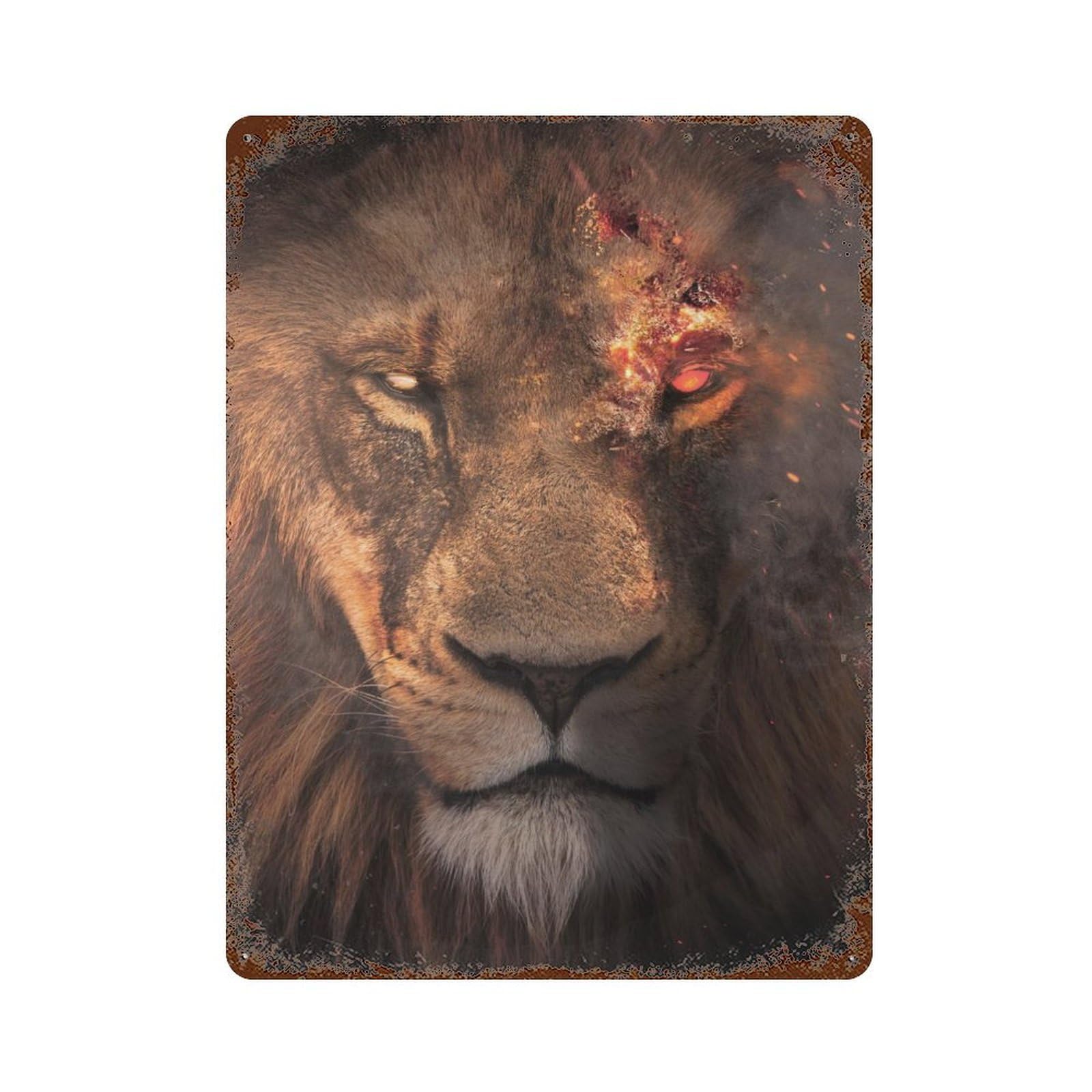 Terminator Lion Retro Metal Sign 15.7"x11.8", Classic Wall Plaque for Garage, Pub Or Kitchen