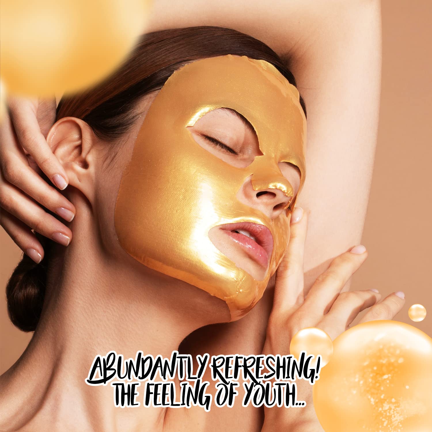 Collagen Face Sheeet Mask - Kolagen Anti-Aging Korean Face Sheeet Mask dla wszystkich rodzajów skóry - 15 arkuszy luksusowych z kolagenem i 24K złote (złote)