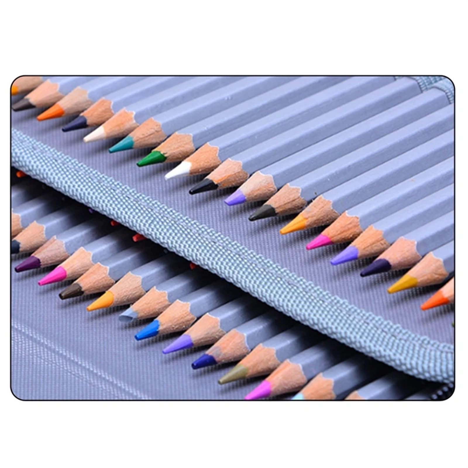Trousse Crayon Trousse à Crayons carrée en PU de Couleur Unie à 120 Trous, Trousse à Crayons for étudiants, Rangement de Papeterie(Brown)