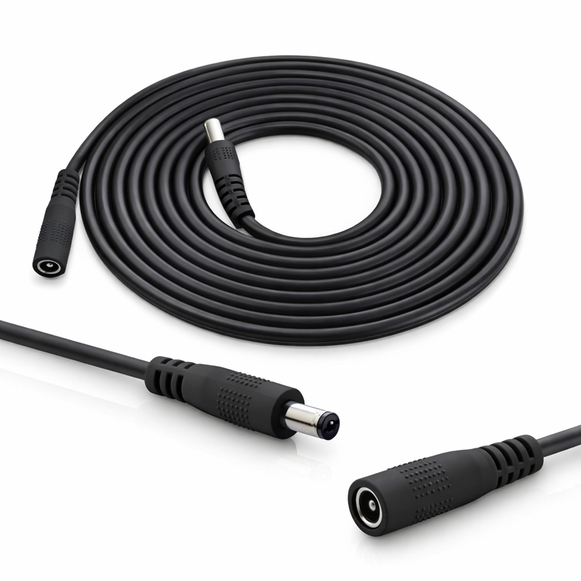 InLine - DC Extension Cable, Universal Power Supply Extension Cable for LED Strips, Surveillance Cameras, Printers, Routers, Switches and much more, DC Male/Female 4.0 x 1.7 mm, Black, 5 m