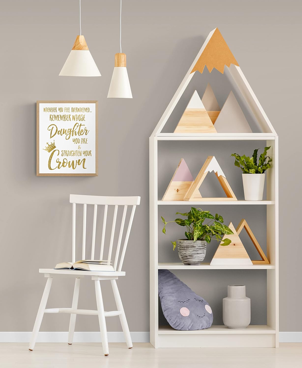 Room Decor for Teen Girls | Whenever You Feel Overwhelmed...Remember Whose Daughter You Are & Straighten Your Crown | Teen Girl Room Decor | Bedroom Decor for Teen Girls-8x10 UNFRAMED Gold Foil Poster