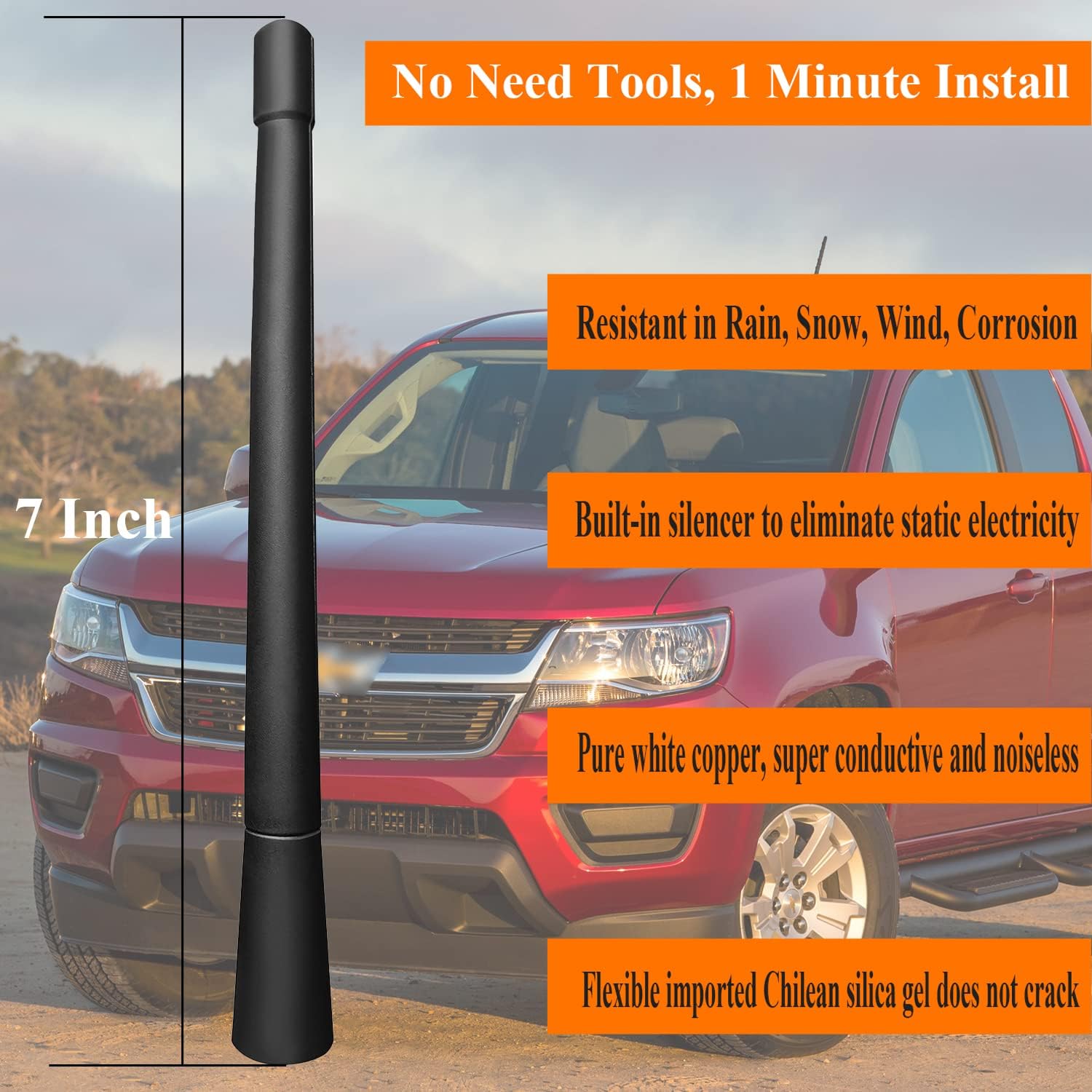 7 Inch Antenna Replacement for Chevy Colorado (2015-2023)