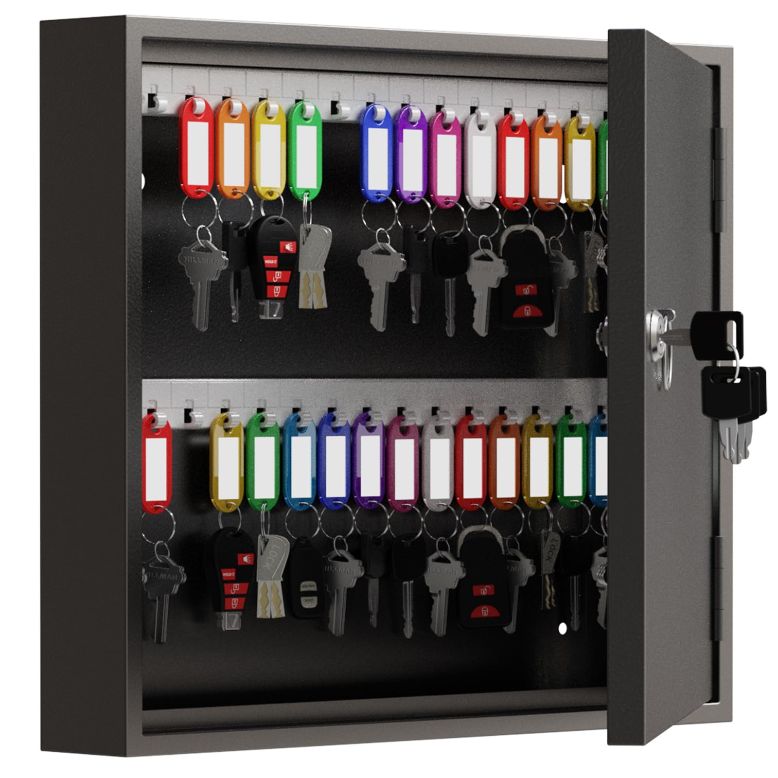60 Key Lock Box, Commercial Key Cabinet with Key Tags,Wall Mount Key Box