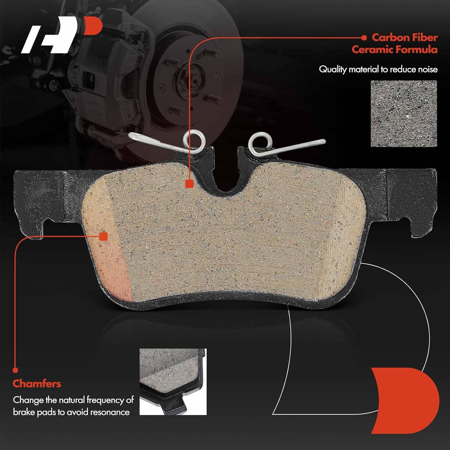 A-Premium 11.81 inch (300mm) Rear Vented Disc Brake Rotors + Ceramic Pads Kit Compatible with Select BMW and Mini Models - X1, X2, 228i xDrive Gran Coupe, Cooper Countryman, Cooper Clubman, 6-PC Set