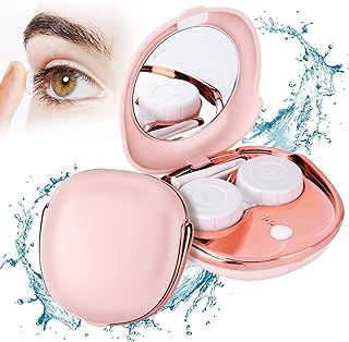 Contact Lens Case, Contact Lens Cleaner Machine, Portable Ultrasonic Contact Lens Travel Kit with USB Charger, Fit Disposa...