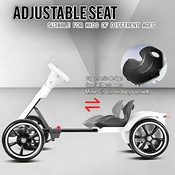 Kids Drift Electric Go Kart - 6/12V Ride-On Toy for Ages 3-8, 4-Wheel Design with Adjustable Seat, Music & Horn, Max Load 30kg