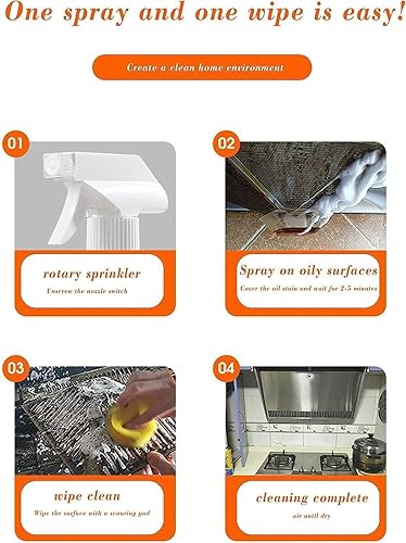 Vista 4 de （500ml） Splash Foam Spray, Splash Spray Cleaner, Magic Degreaser Cleaner Spray, Powerful Splash Foam Spray, Splash Foam Spray Oven Cleaner