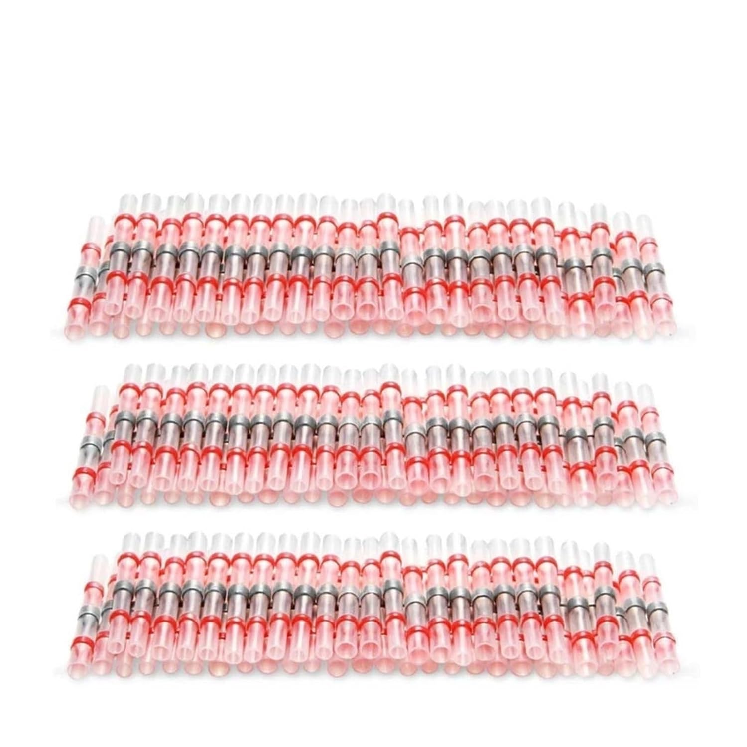 100 500 1000Pcs Waterproof Solder Seal Sleeve Butt Connectors, AWG22-18 Red Heat Shrink Copper Splice Terminals, for Auto Marine Trailer(700PCS)