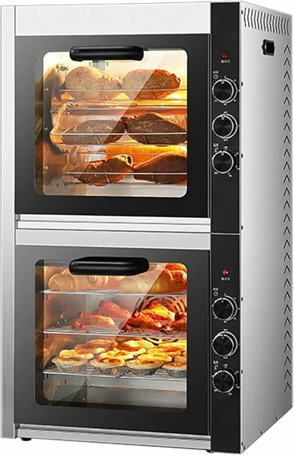 Sweet Potato Oven, Stainless Steel Baking Machine for Pizza, 1400W/2800W with 360° Rotation and 0-90min Timer Function