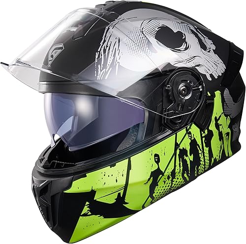 Miniatura 2 de KYPARA Casco modular de doble visera abatible de cara completa para motocicleta con certificación DOT de impresionismo