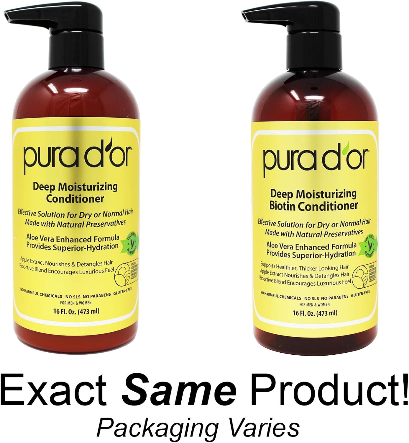 PURA D'OR Deep Moisturizing Premium Organic Argan Oil & Aloe Vera Conditioner, 16 Fluid Ounce - Image 3