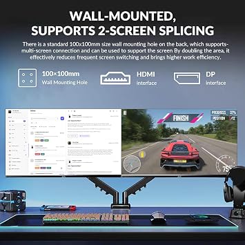ZZA 32 Inch 4K UHD Curved Monitor (3840x2160), VA,60Hz Refresh Rate, 100% sRGB, Adaptive Sync, 178 Viewing Angle, HDMI/DisplayPort, VESA 100x100mm Mount Compatible, Tilt Adjustable - Black