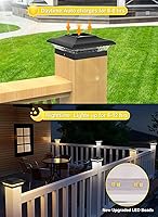 Vista 5 de T-SUN Luces Solares para Tapas de Postes Paquete de 6 para Postes de Vinilo/Madera de 4x4, Impermeables para Exteriores Blanco Cálido y Frío