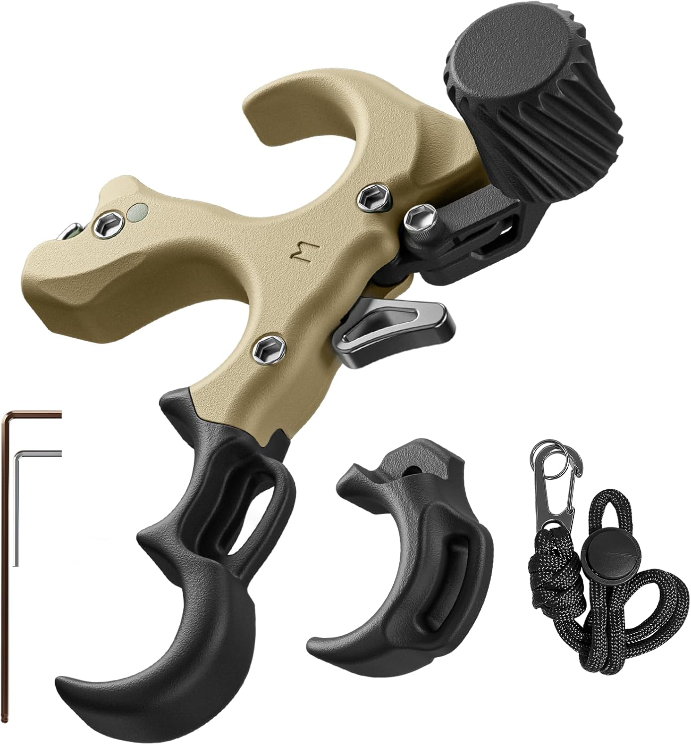 Bow Release for Compound Bow, Copper Archery Release Trigger with Adjustable Wrist Straps & Wrench, 3/4 Finger Heavy-Duty Thumb Release for Left & Right Hand