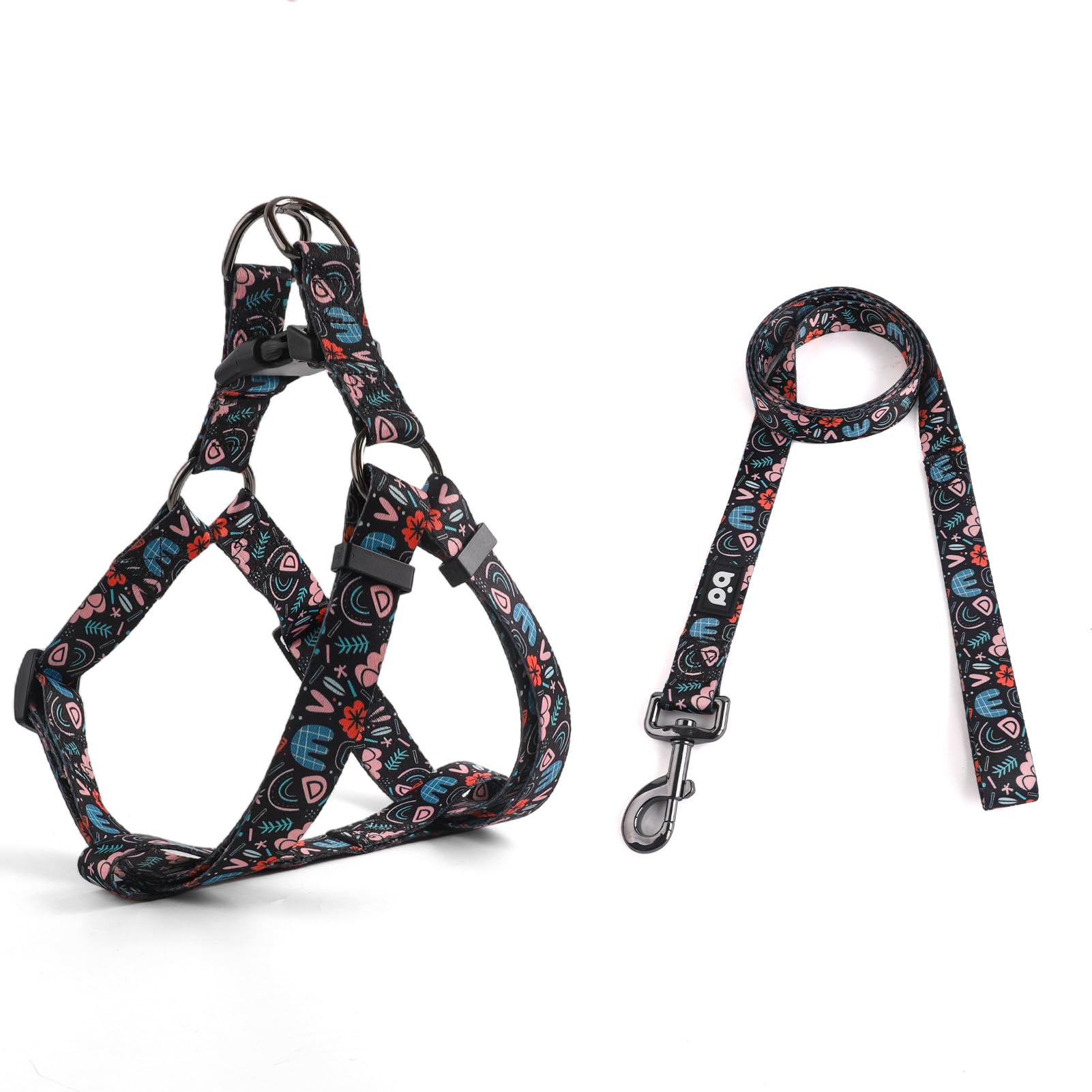 QQPETS Dog Harness Leash Set Adjustable Heavy Duty No Pull Halter Harnesses for Small Medium Large Breed Dogs Back Clip Anti-Twist Perfect for Walking — image 1