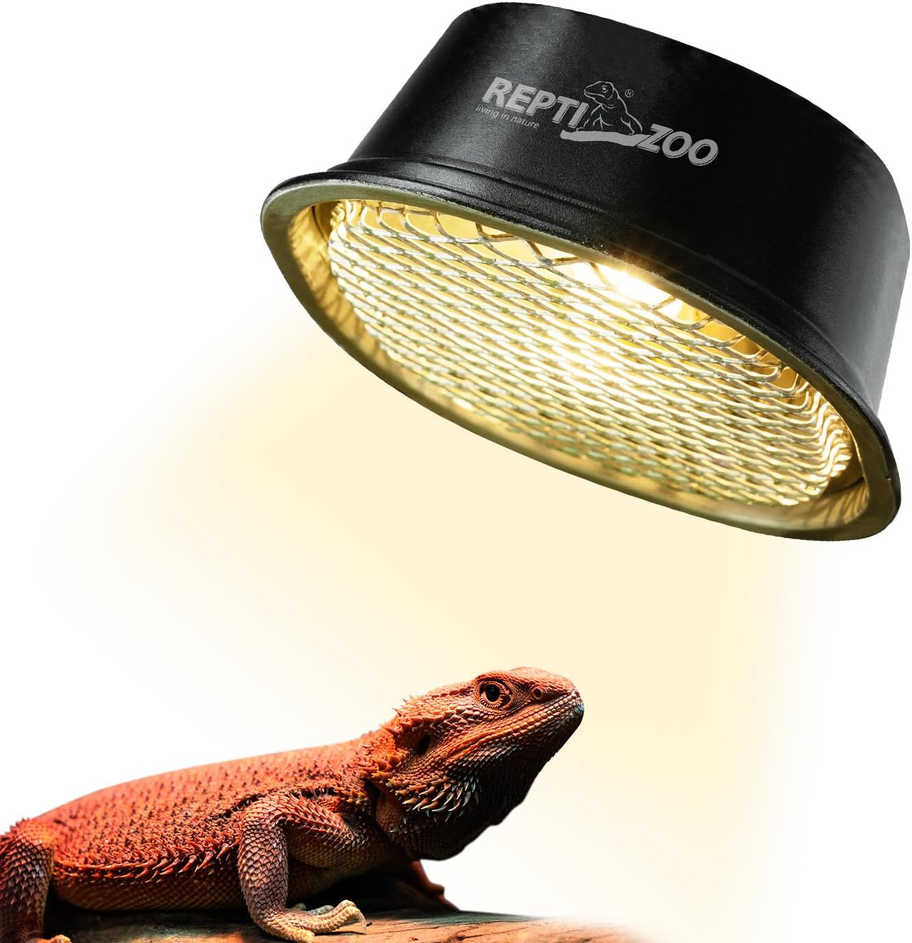 G9 Reptile Heat Lamp Bulb and Light Fixture with Safety Mesh, G9 Mini Heat Bulb 50W Warm White, UVA Reptile Heat Lamp and Basking Lampshade for Bearded Dragon Gecko Turtle Lizard Snake