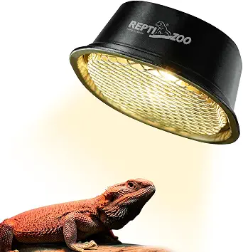 REPTI ZOO G9 Reptile Heat Lamp Bulb and Light Fixture with Safety Mesh