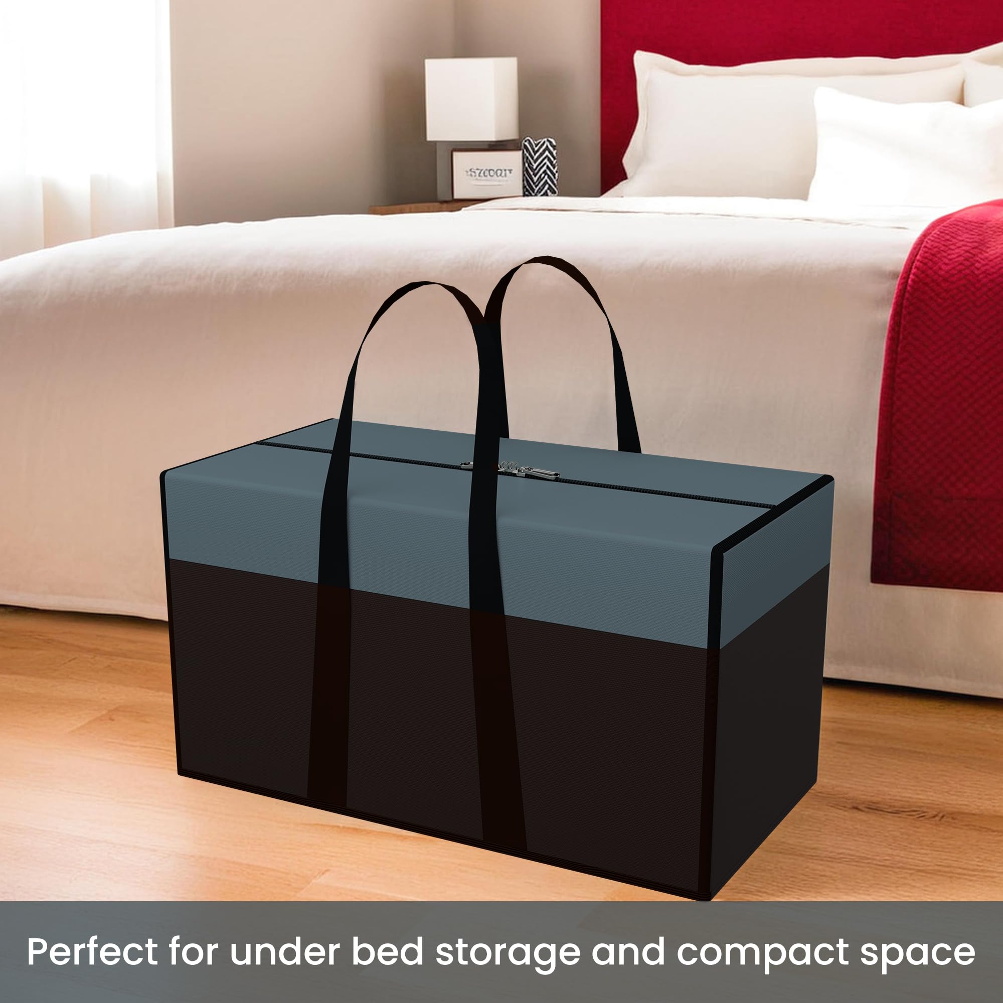 Kuber Industries 4 Stück Aufbewahrungsbeutel | Kleiderschrank-Organizer | Faltbare Stofftasche mit Reißverschluss | Schrank Organizer | Wasserdichte Bettwäsche Tasche | Mittel